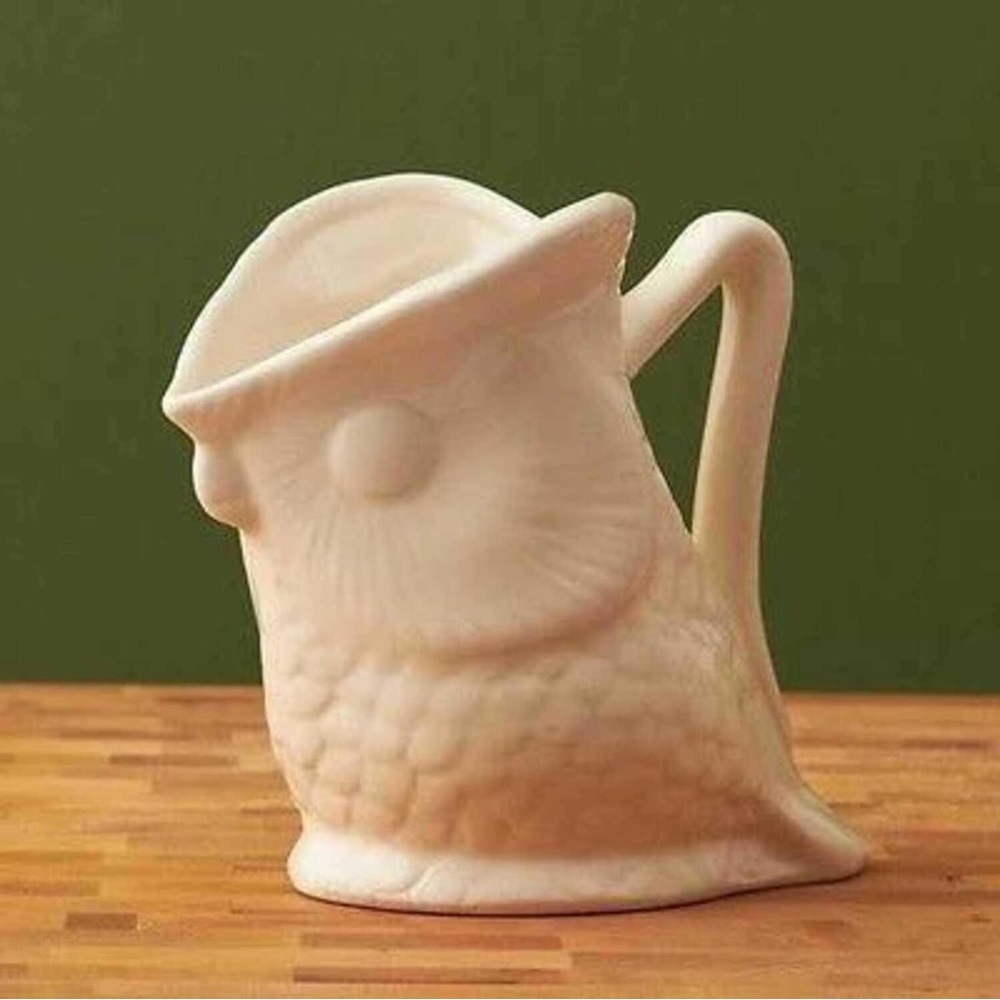 Two's Company White Ceramic Owl Creamer